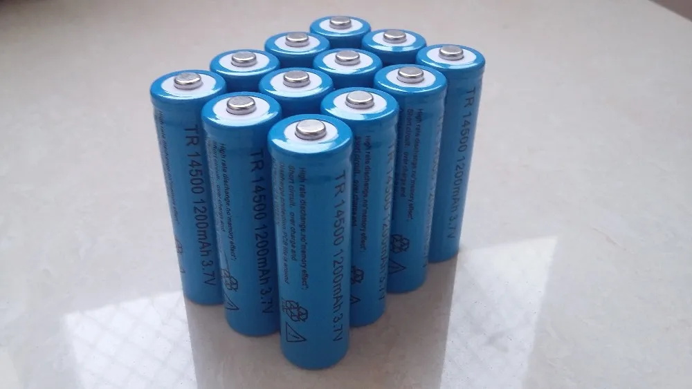 DING Ли Ши Цзя 10 шт./компл. 14500 аккумулятор 3,7 V 1200 mAh Аккумулятор LI-Ion для светодиодный фонарик батареи litio батареи