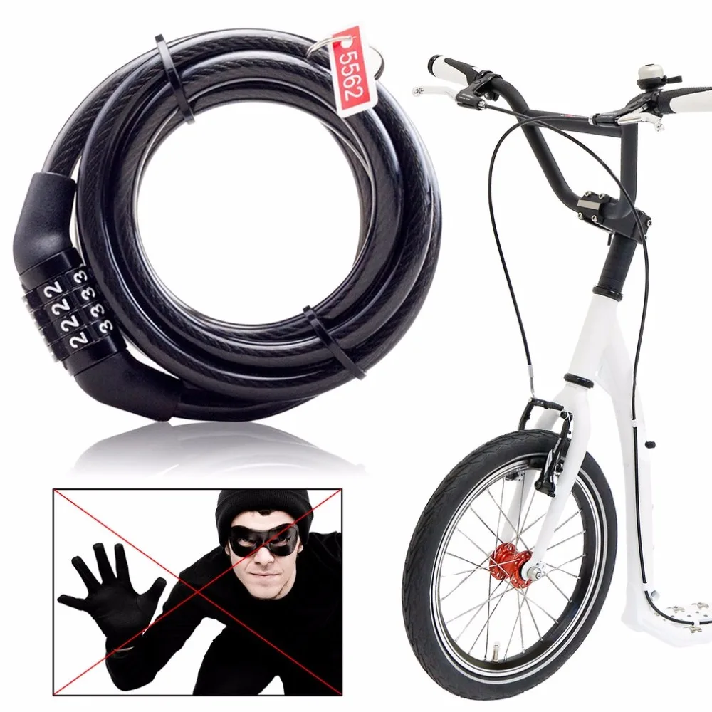 

Multifunctional Bicycle Lock Anti-Theft Security Code Combination Lock Strengthen Steel Universal Mountain Bike Cable Lock Whole