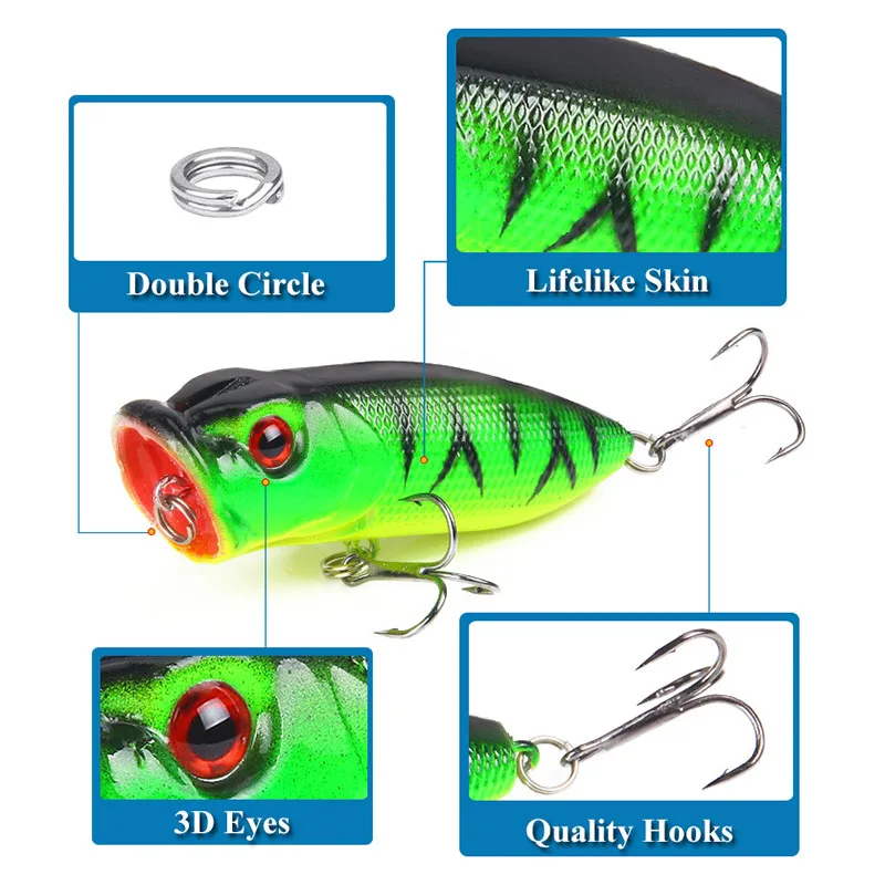 

3 Pcs/Set 7cm Fishing Lure Crankbait With Hook Artificial Fish Bait for Bass Trout Walleye Redfish EDF88