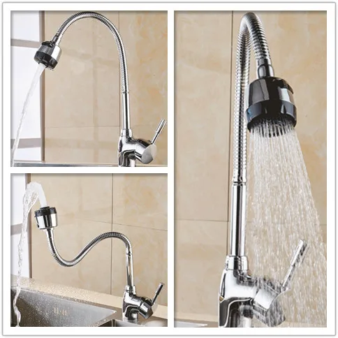

Two Watering Types Flexible Kitchen Faucet Hot and Cold Water Single Handle Single Hole Tap