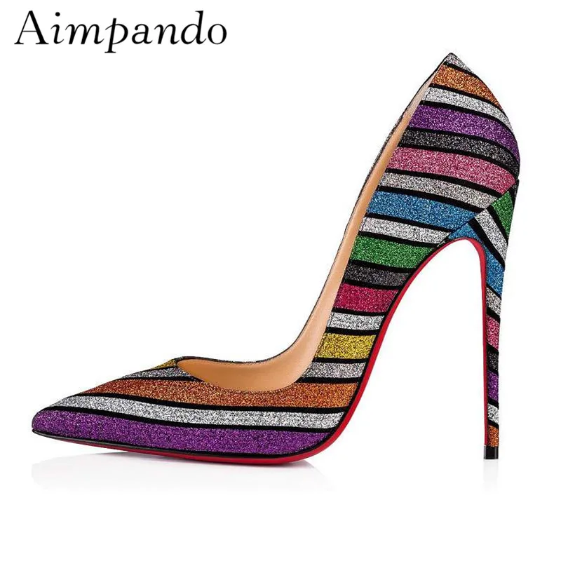 multicolor sequin heels