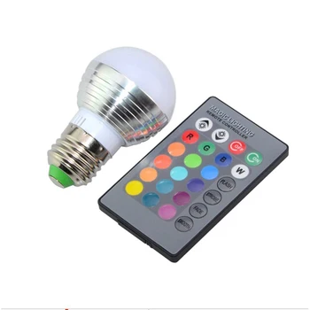 

3W E27 E14 LED 16 Color Changing RGB Magic Light Bulb Lamp 85-265V RGB Led Light Spotlight + IR Remote Control