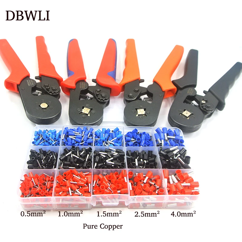 

1065 Wire Crimping Tool Kit AWG 12-22 Terminal Connector Sleeves Contractors Ferrule Crimper Pliers Pin End Terminal