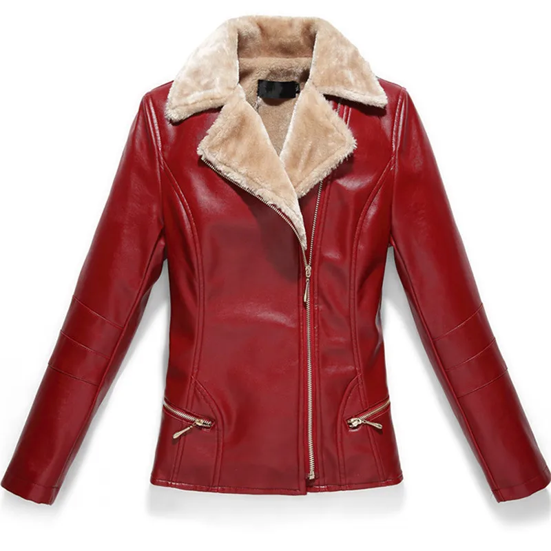 L-7XL для женщин, Осень-зима, новая модная флисовая куртка из искусственной кожи, пальто из мягкой искусственной кожи, облегающая мотоциклетная черная куртка на молнии