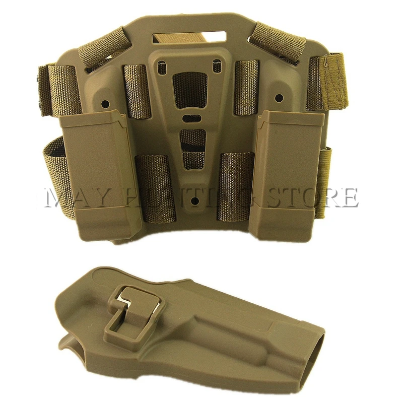 

Hunting CQC Tactical Gun Holster Right Thigh/Leg Holster Tan M92 96 M9