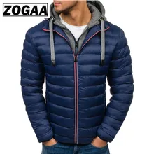 ZOGAA Mens Parka Jacket Thicken Warm Winter Windproof Jackets Hooded Cotton-padded Zipper Winter Jacket Men 7 Colors