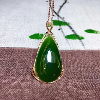 

18k gold and Tianbi jade pendanth14#