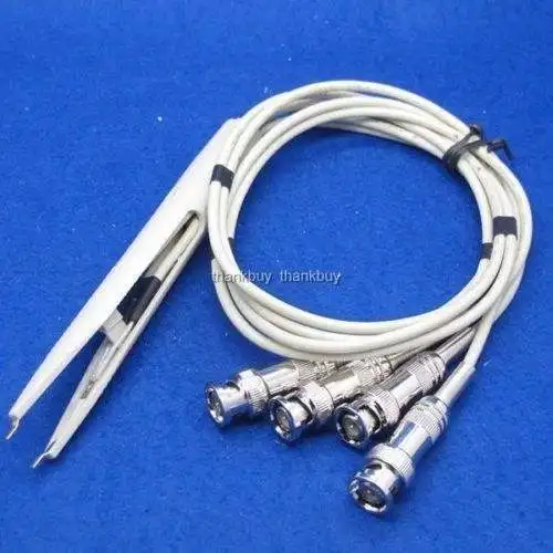 4 BNC Connector Test Tweezer Clip Test Probe Leads Cable Connector for
