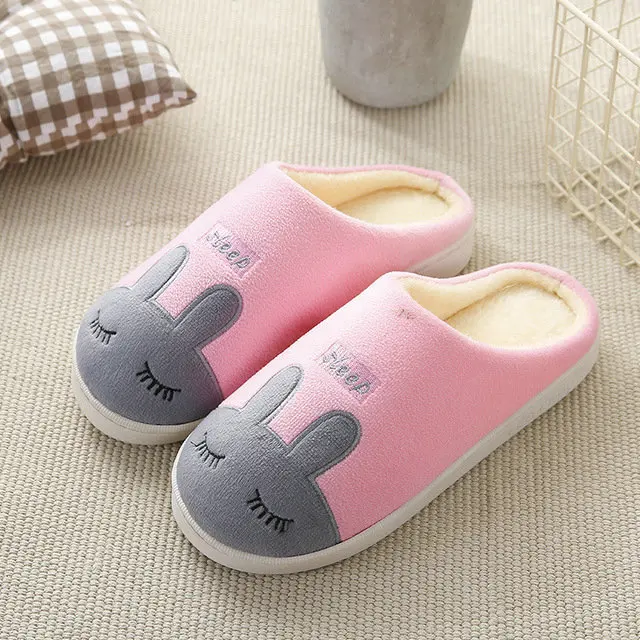 New Soft Sole Anti-slip House Cute Animal Design Slippers Fuzzy Men Woman Slipper For Indoor (1)