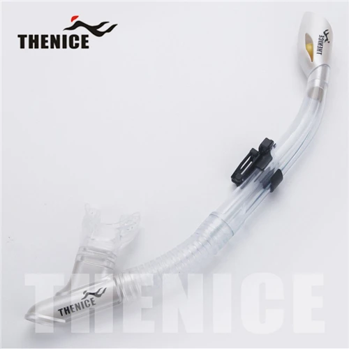 Высокое качество Thenice шноркель полный сухой трубка дыхательная трубка для дайвинга обучения плаванию подводное оборудование силикагель мундштук самбо - Цвет: White