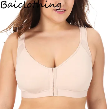

BAICLOTHING Women's Full Coverage Non-padded Underwear Front Closure Back Support Posture Wire Fress Bra 34 36 38 40 B C D DD