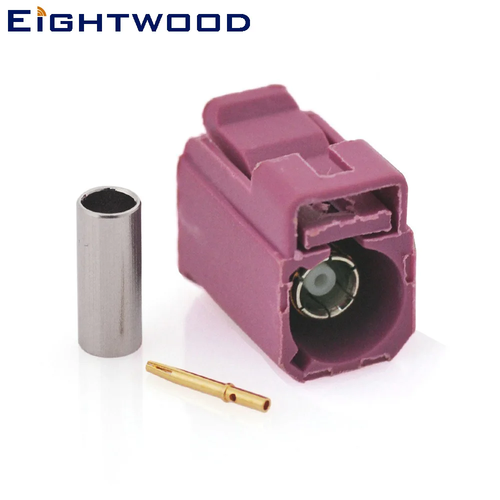 

Eightwood Fakra Crimp Jack Female RF Coaxial Connector Key Code H Violet for GPS Telematics Satellite Antenna Adapter