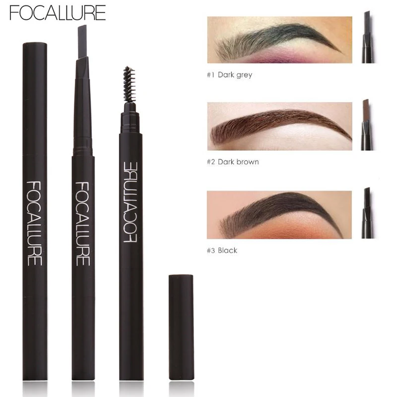 Focallure 2018 3 вида цветов водостойкая стойкая черная коричневая карандаш для бровей