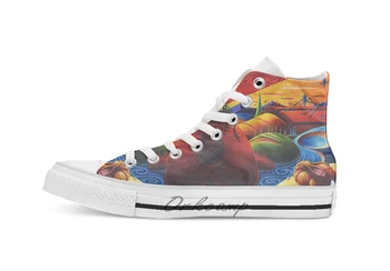 

Evening Disquiet Novelty Design breathable casual High Top lace-up Canvas shoes sneakers