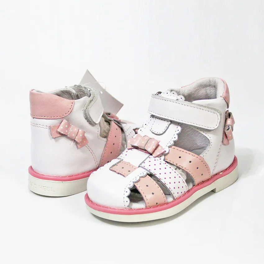 Хорошие 1 пара Детские задние жесткие девушки из натуральной кожи ортопедические детские сандалии arch support обувь, детская обувь - Цвет: pink