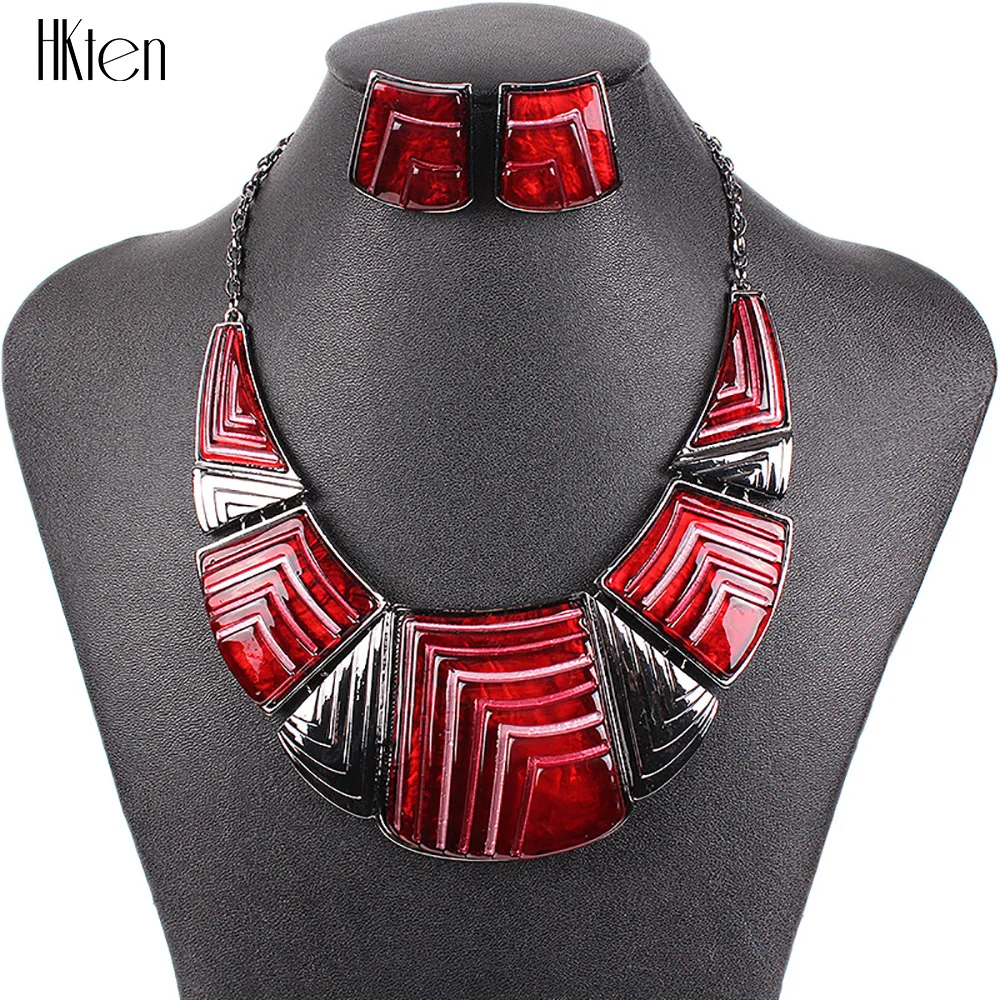 MS20160 High Fashion Woman's Jewelry Sets Red Green Gray White Chunky