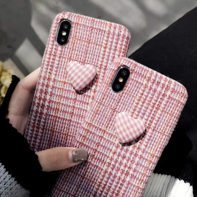 

Cute Plaid Love Heart Painted Pink Loving Eyes Phone Case For Huawei P10 P20 Pro Nova 2S 3 3i 3e Mate 10 20 Pro Honor 9 10 Cover