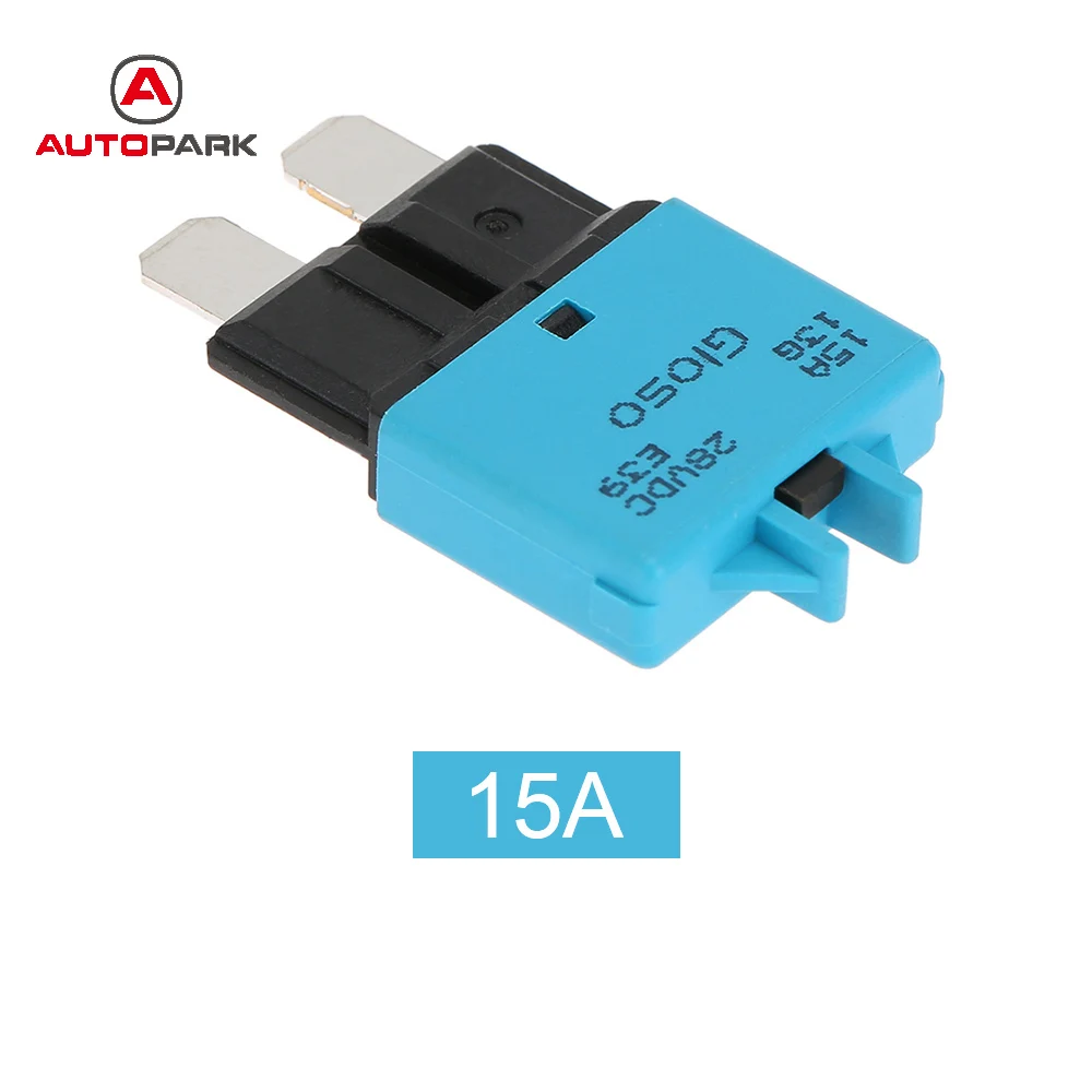 

Car Style F448 15A Manual Reset Circuit Breaker Blade Fuses with Button for BMW Motorcycle Car Truck