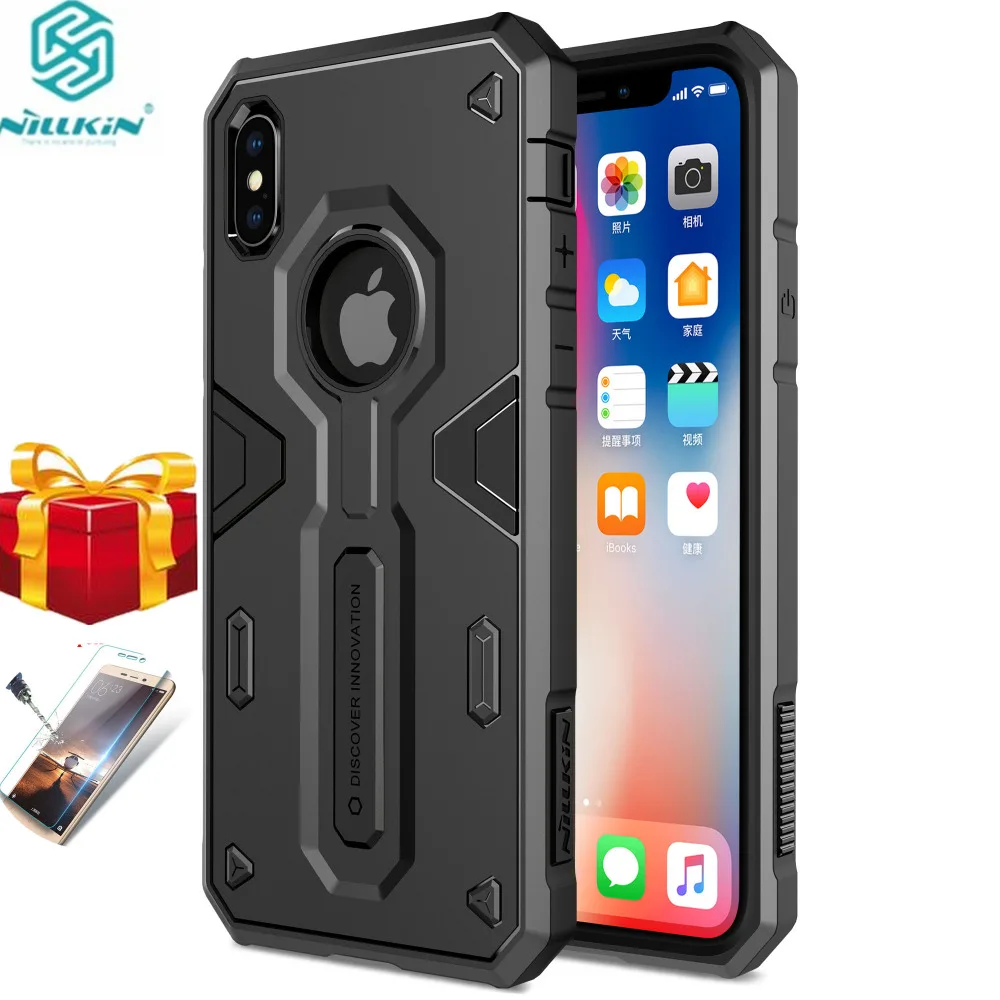 gift) For Apple iPhone X Nillkin Defender 2nd Case Impact Hybrid Armor Hard Protect Cover Strong 10 Phone 5.8&quot |