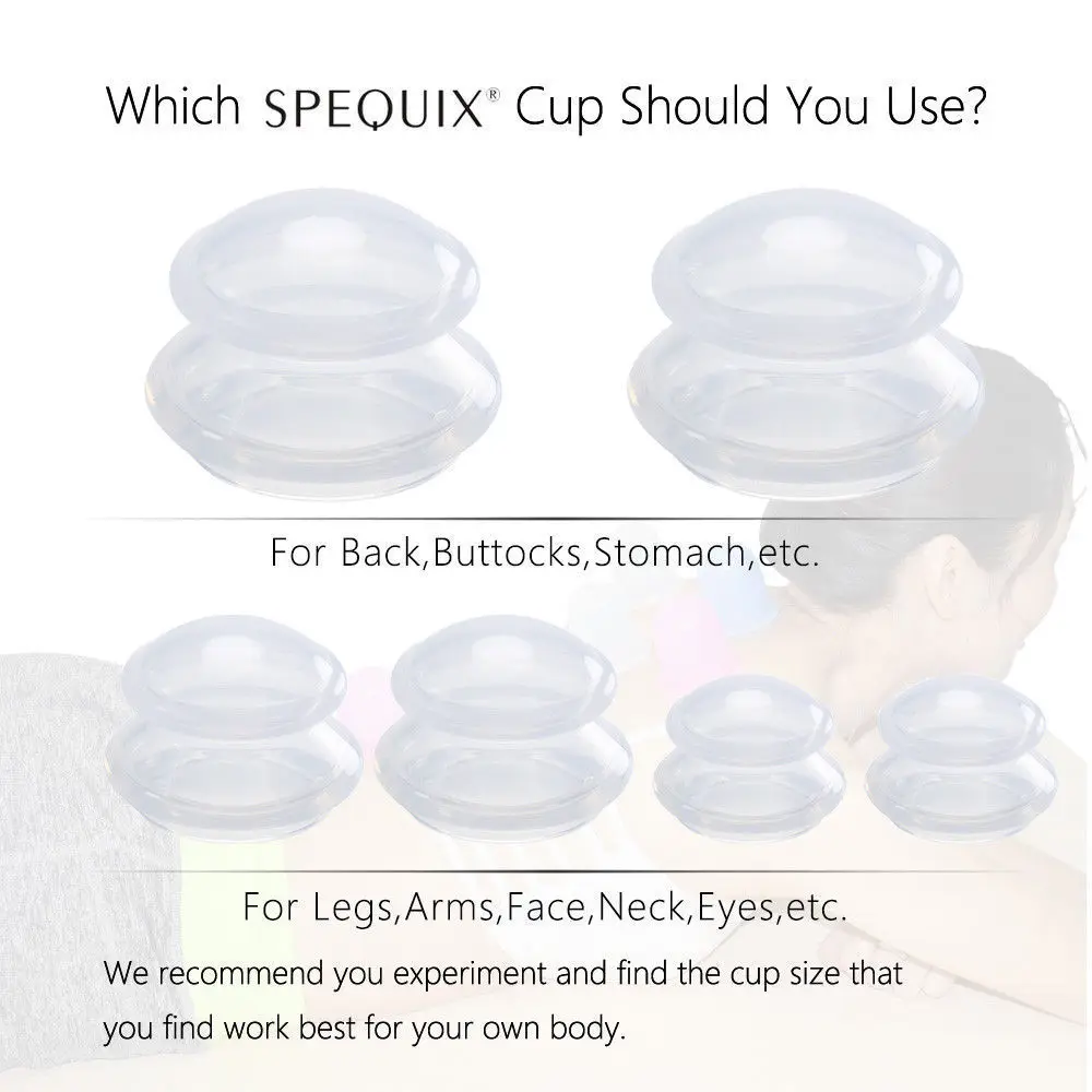 6 шт. SPEQUIX массажные чашки анти-целлюлит, вакуум чашки силиконовые баночки для массажа набор чашки тела вакуумный массаж для лица терапия 3 размера набор