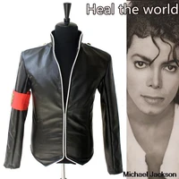 In Memory MJ Michael Jackson Heal the World Handsome Punk With Red Armband England Military Jacket Outwear Collection 1