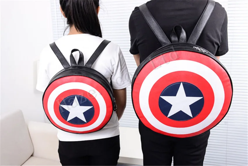 Capitán América Shield Niños y Niñas estudiantes de secundaria mochila  bolsa redonda|bag bag|bag roundshield america - AliExpress