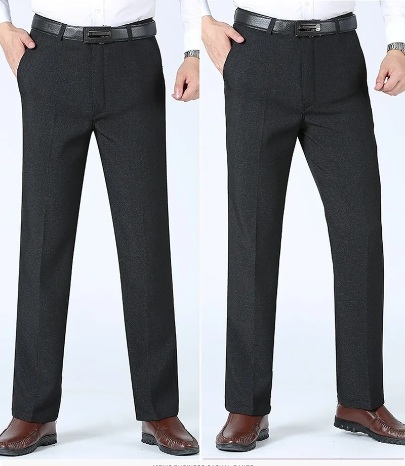 ZOGAA Autumn and winter Men Comfortable Suit pants business casual pants straight loose autumn and winter thick pants