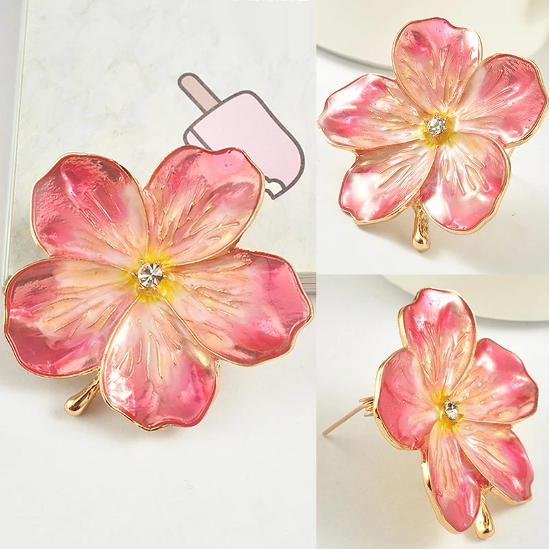 4.5*4.3Cm Flower Cardigan Clip Duck-Mouth Clips Pin Brooch Alloy Buckles For Sweater Shawl Shawl Shirt Cardigan Decoration Women