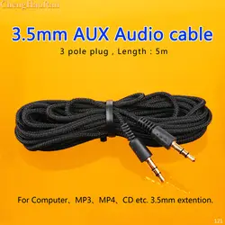 ChengHaoRan 5 м 3,5 мм Aux аудио кабель мужчинами автомобилей Aux кабеля позолоченными вспомогательный кабель для car/мультимедийных проигрывателей