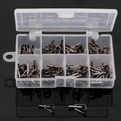 

80 X Fishing Rod Tips Tops Parts Stainless Steel DIY Repair Guides DIY Set Kits