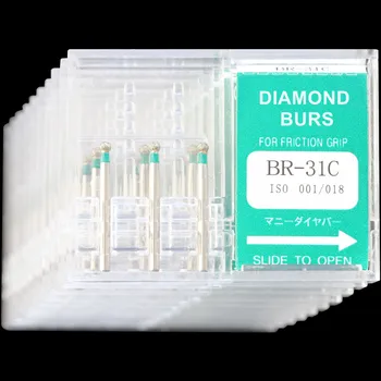 

30Pcs(10Boxes) Dental Diamond Burs BR-31C Polisher Drill FG1.6mm High Speed Handpiece Polishing Dentist Burrs