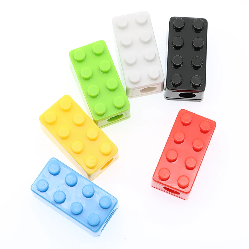 6 шт креативные милые Мультяшные игрушки строительные блоки пластиковые точилки для карандашей детские Студенческие подарочные канцелярские принадлежности(случайный цвет