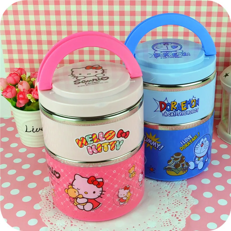Hello Kitty /doraemon Stainless Steel Insulation Lunch Boxes Cartoon