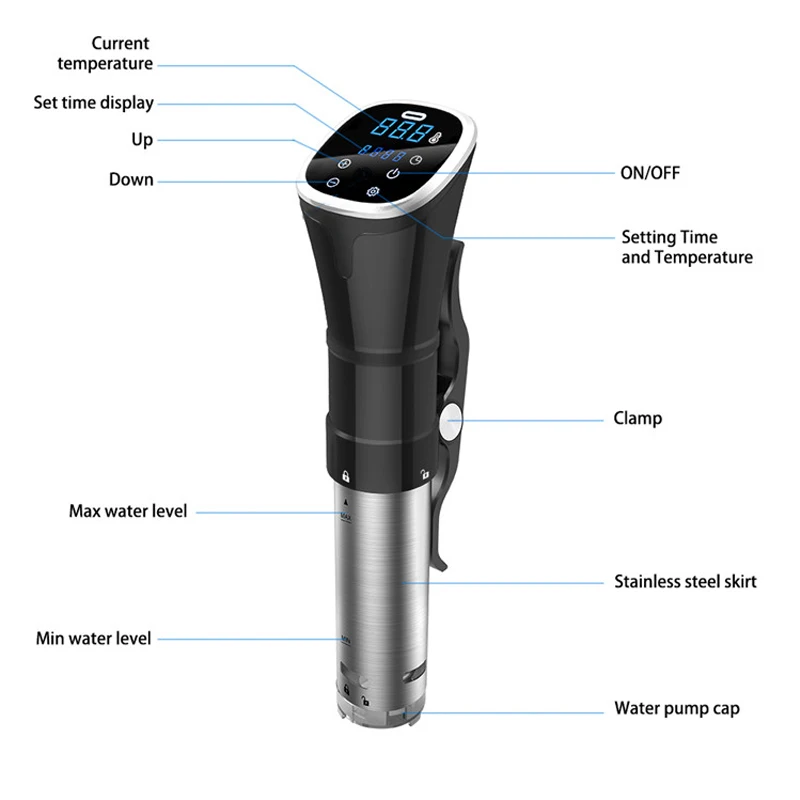 2019 вакуум медленный Sous Vide плита для готовки 1800 Вт Мощный погружной циркулятор ЖК