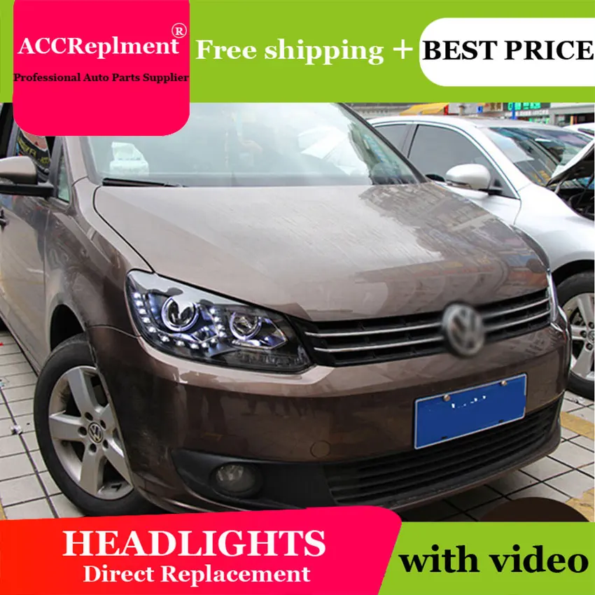 Автоматическое освещение Стиль налобный фонарь для VW Touran светодиодные фары 2011 2014
