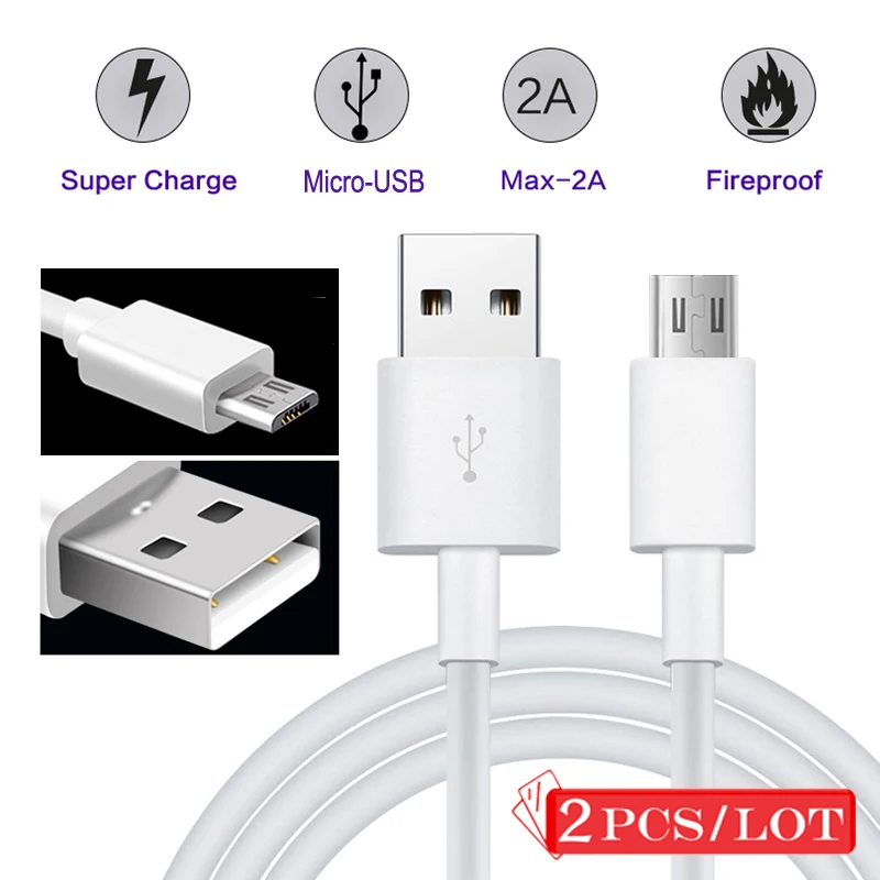 

2PCS Micro USB to USB Cable for Samsung HTC Huawei Wire 8pin USB Date for iPhone 5 6 7 8 TypeC Charger USB Data Cable for Xiaomi
