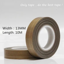 Тефлон вакуум запайки тефлоновой ленты устойчивые высокие температуры клей ткань утеплитель 300 градусов 0,13 мм* 10 м* 13 мм