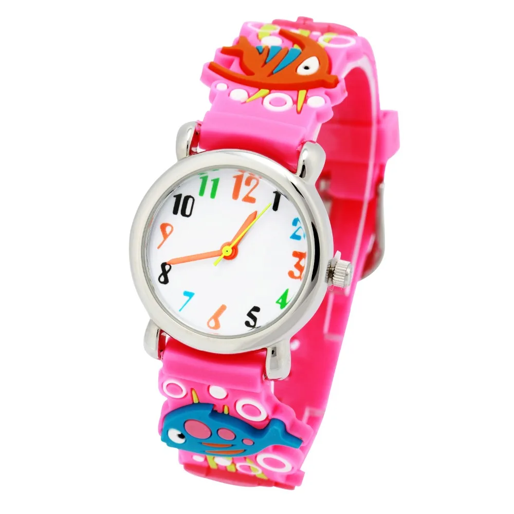 Лидер продаж модные новые горячие спортивные детские часы подарок спортивный стиль 3d силиконовые водонепроницаемые наручные часы рыба