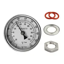 " набор аналоговых термометров homebrew 2" зонд 0-220 градусов домашний пивной чайник вино с орехами уплотнительное кольцо шайба