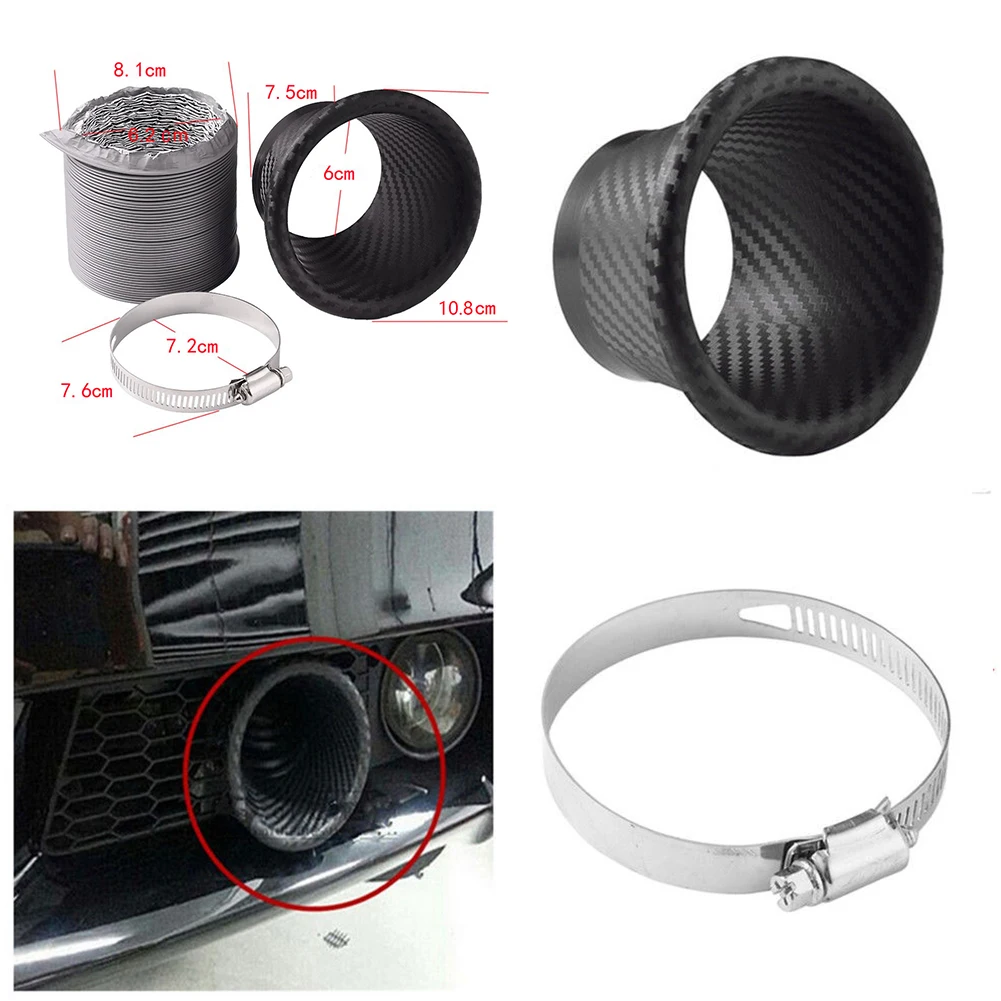 ABS Car Turbo Car Supplies Universal Carbon Fiber Air Intake Pipe Kit
