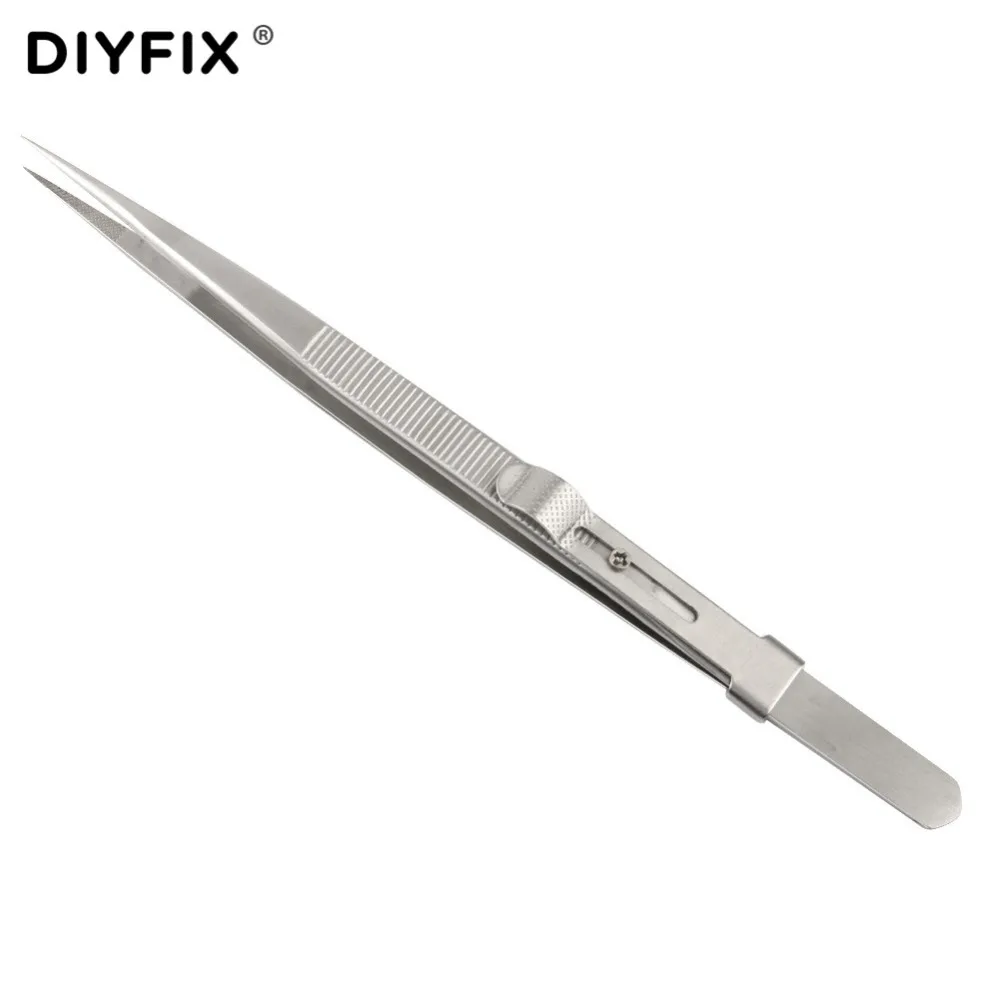 DIYFIX точность Антистатические Пинцет с регулируемым Slide замок для ювелирных изделий электронных компонентов холдинг ремонт ручной