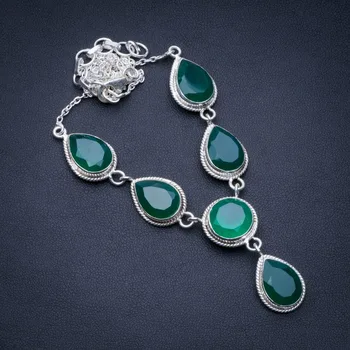 

Natural Chrysoprase 925 Sterling Silver Y-Shaped Necklace 19" R2739
