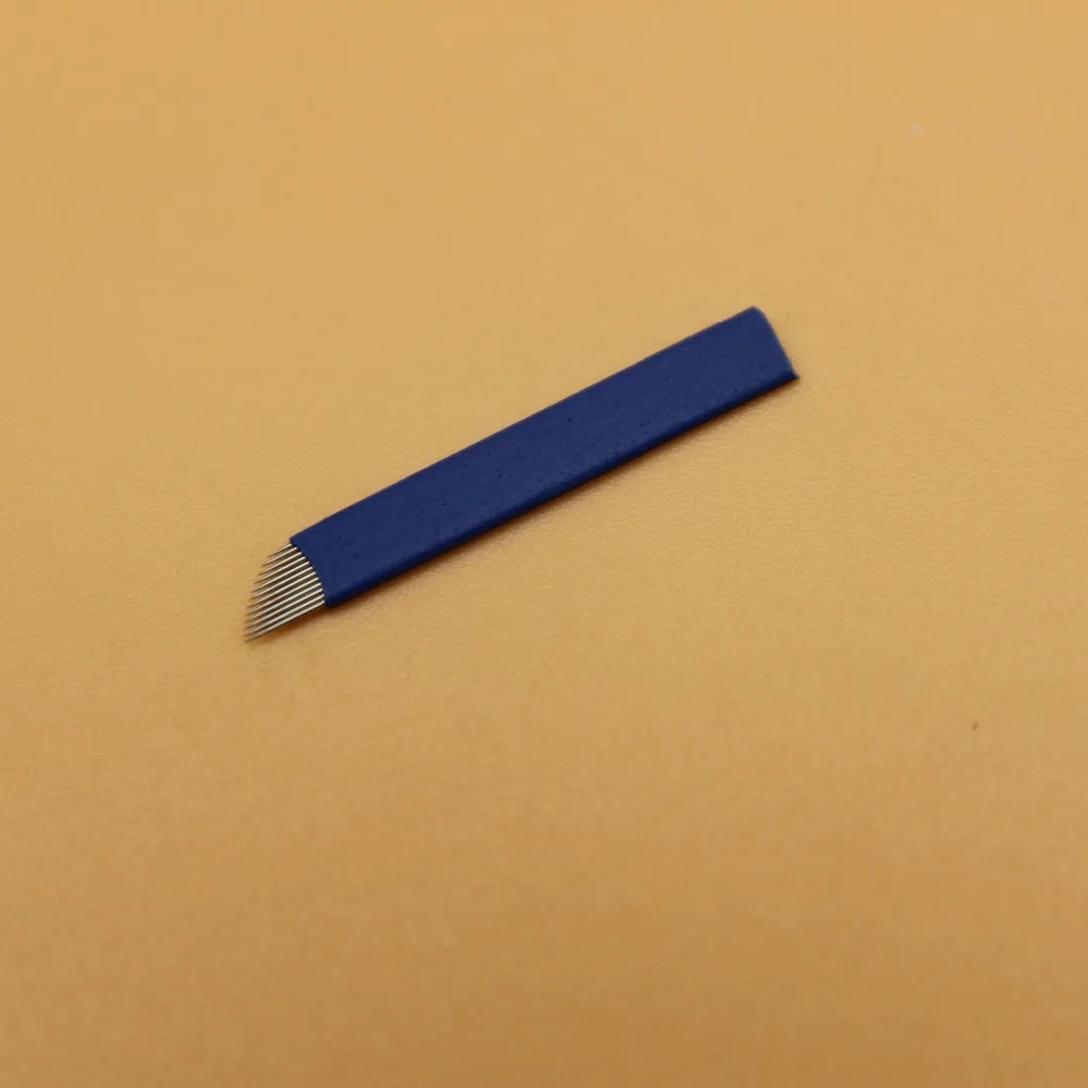 100 шт 0 2 мм 12 pin брови микроблейдинг ИГЛЫ Перманентный макияж тату лезвие для 3D
