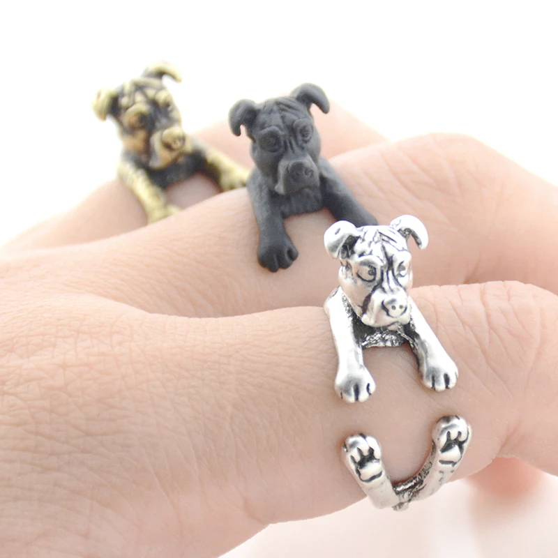 Мужские и женские металлические кольца Fei Ye Paw Floopy Ears питбулл оберточная собака