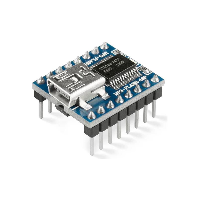 Последовательный MP3 Модуль UART с 4 байтами (32 Мбит) 10 шт. флэш память DFPlayer версия
