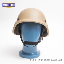 Militech CB Coyote Brown PASGT NIJ IIIA 3A Full Cut Ballistic Bulletproof Kevlar Bullet Proof Helmet With Lab Testing Videos