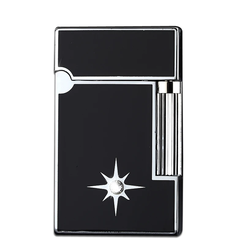 

High Quality Brand KUBOY Gas Cigarette Lighter White Brushed Nickel Metal Windproof Lighter Men Business Gifts Lightersk1-65-70