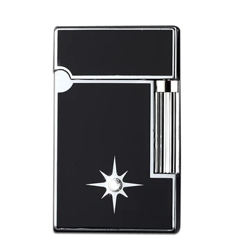 

High Quality Brand KUBOY Gas Cigarette Lighter White Brushed Nickel Metal Windproof Lighter Men Business Gifts Lightersk1-65-70