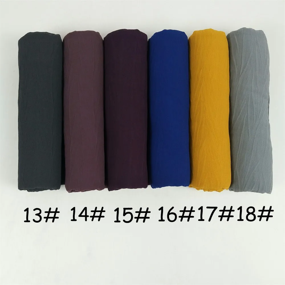 M18 10 шт Высокое качество crinkle bubble шифон хиджаб обёрточная бумага шали, шарфы повязка на голову 180*85 см