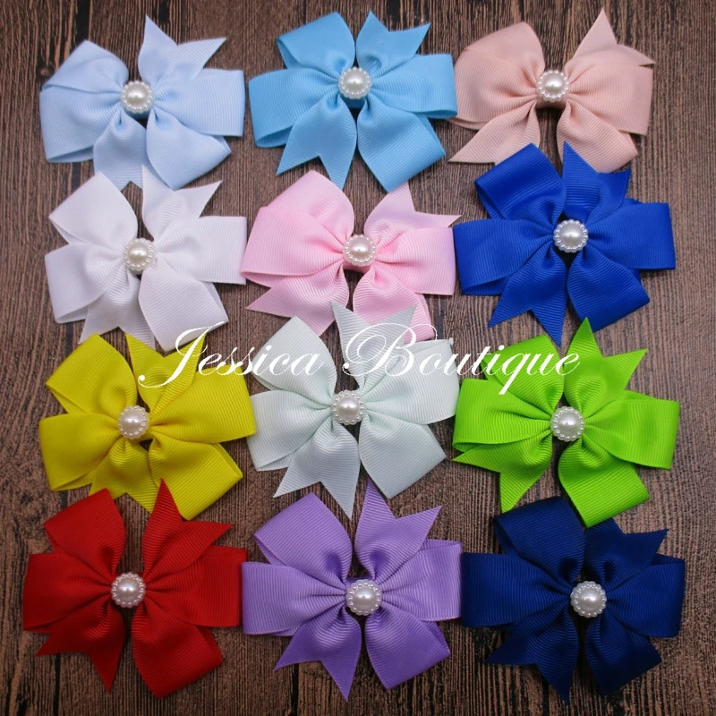 40pcs/lot Grosgrain Ribbon Bow alligator clips For Hair Bows Girls Hair